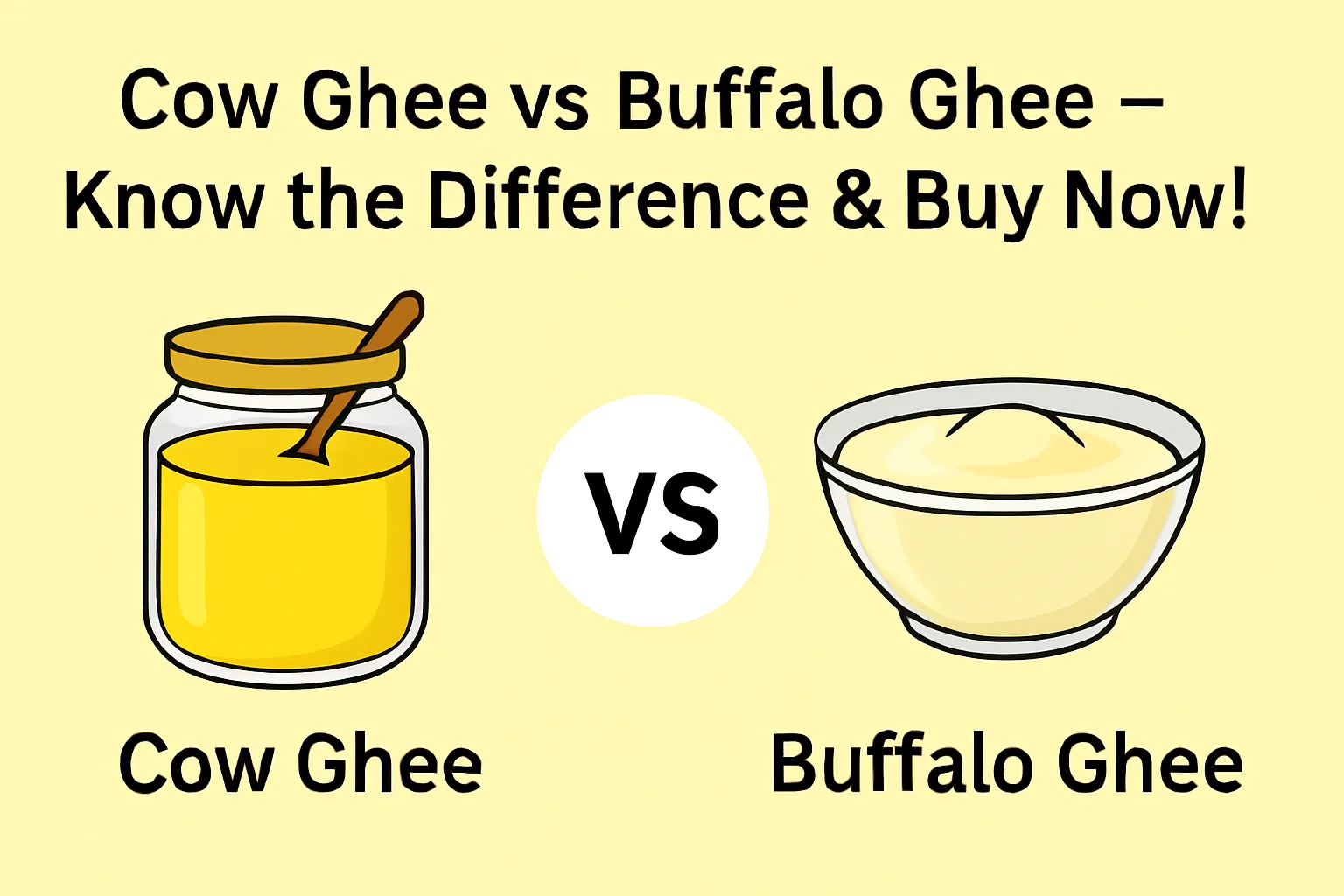 Cow Ghee vs Buffalo Ghee – Know the Difference & Buy Now!